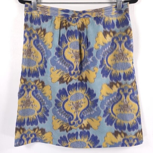 TORY BURCH SILK Blend Pleated Skirt A-Line Abstract Print‎ Size 8 - Picture 3 of 10